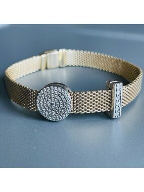 Pandora Reflexions Gold Plat Mesh Bracelet WITHOUT CLIP CHARMS